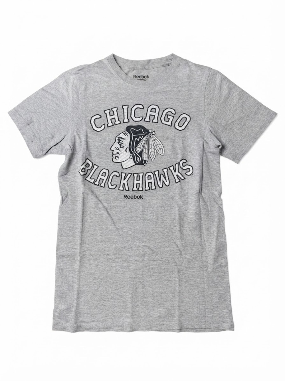 Reebok Chicago Blackhawks NHL Graphic T-Shirt Heather Grey S